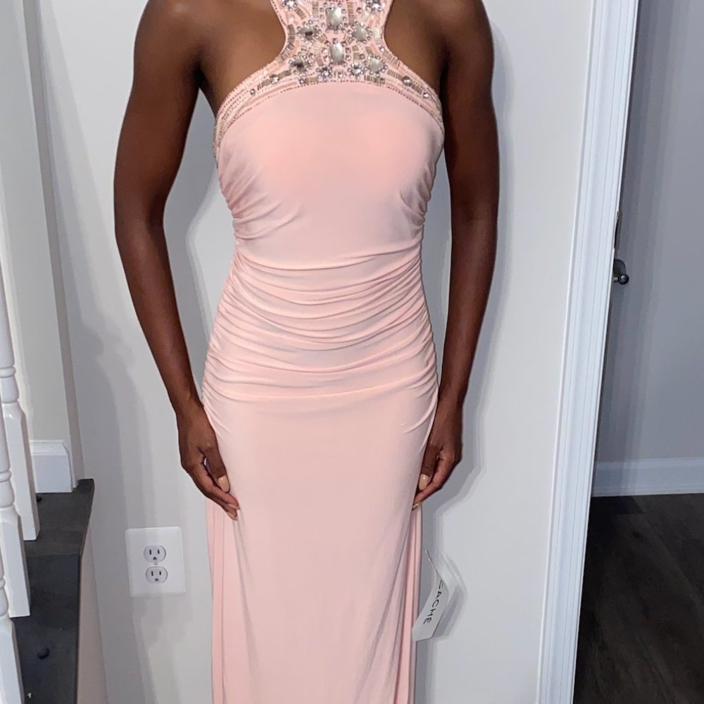 Blush Pink Beaded Cache Gown